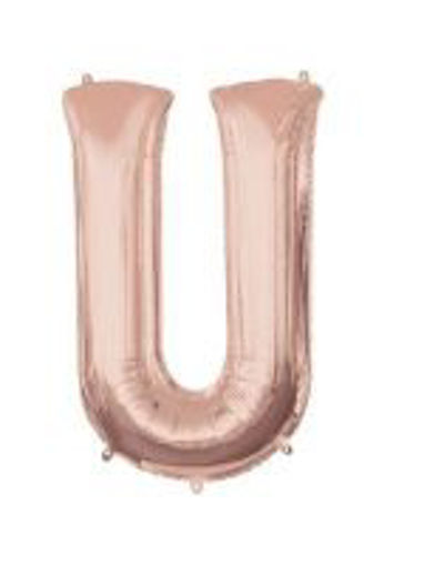 Picture of ROSE GOLD LETTER U FOIL BALLOON